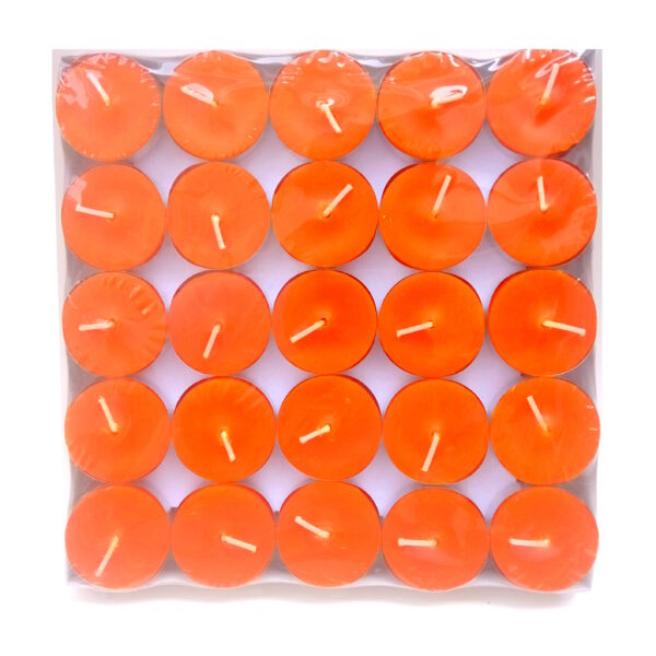 Tealight Candles Set of 50 (Orange) - Image 2