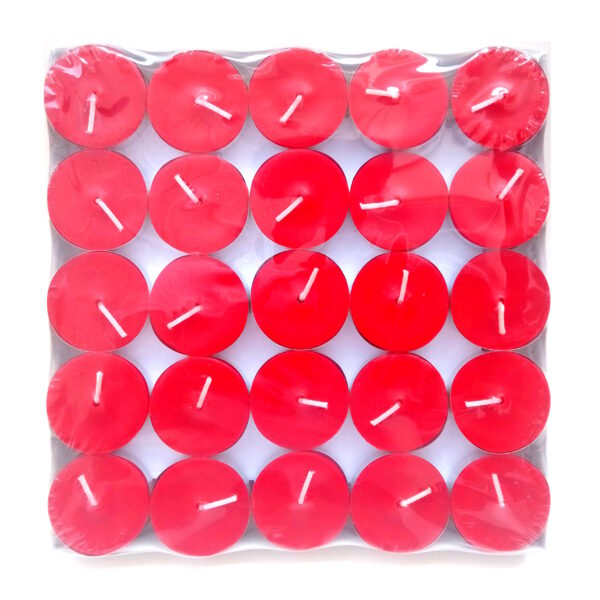 Tealight Candles Set of 50 (Red) - Image 3