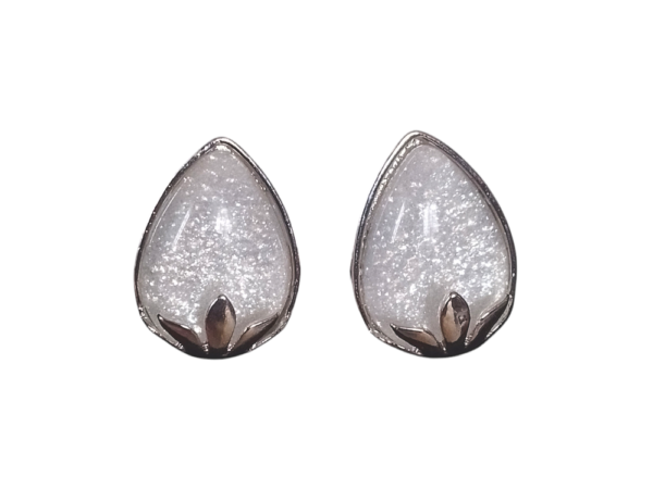 Silver Drop Resin Studs / Earrings