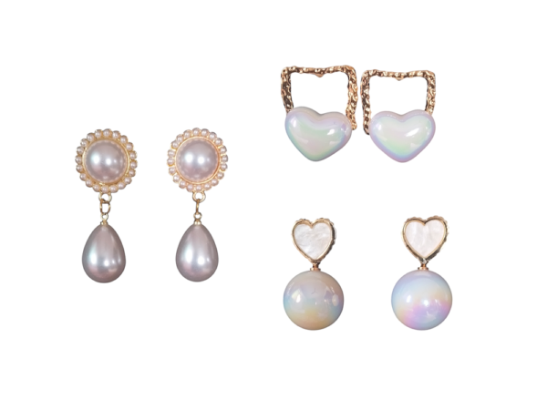 Faux Pearl Earrings Combo (Set of 3)